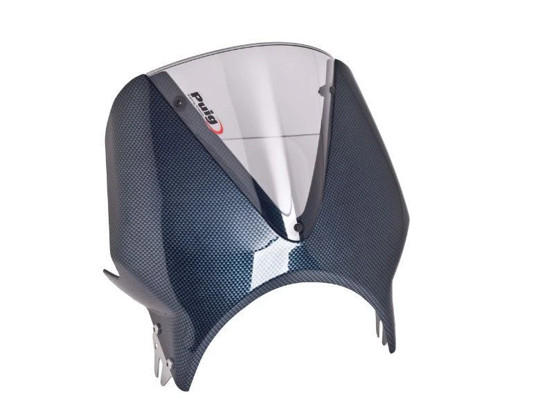 Carenado Puig Crbn Look y pantalla de visión de humo con luz Triumph Thruxton 1200 R 16-19 Foto 1 de 1