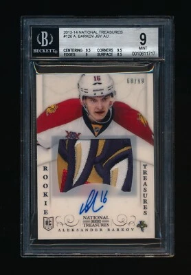 2013-14 Aleksander Barkov National Treasures Rookie RC Jersey Auto /99 BGS 9/10 - Image 1 of 2