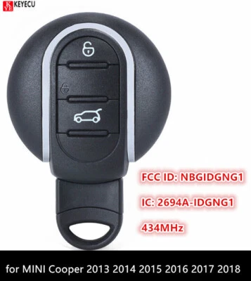 Replcement for Mini Cooper 2015 2016 2017 2018 2019 Remote Key Fob 433MHz Car - Imagem 1 de 4