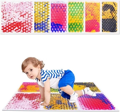 Paquete de 6 azulejos de desarrollo motor grueso para niños: alfombrillas sensoriales coloridas de 12"x12" Foto 1 de 4