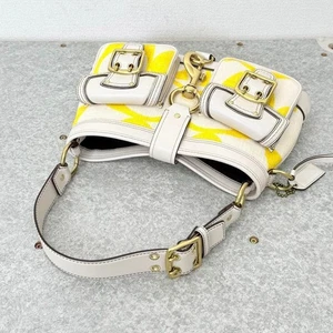 Coach Women's Legacy 65th Anniversary Shoulder Yellow/White Signature Used - Picture 1 of 11