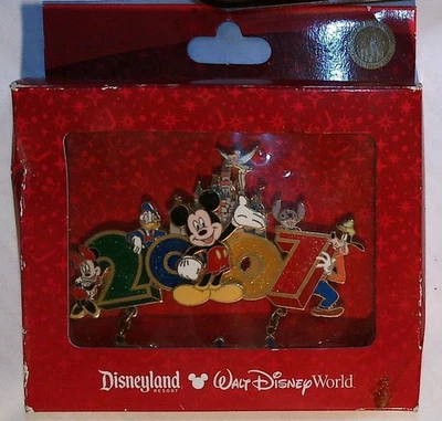 Disneyland Disneyana 2007 Pin Set Mickey Minnie Donald Goofy Stitch Tinker Bell - Image 1 of 3