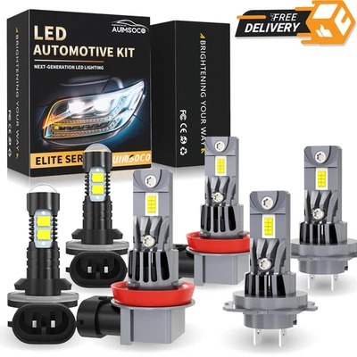 Combo faros LED de haz alto bajo con bombilla antiniebla 6000K para Kia Soul 2012-2013 Foto 1 de 4