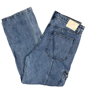 Rag And Bone Featherweight Cailyn Cargo Jeans Blue Denim Vicky Women's size 32 - Picture 1 of 12
