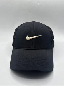 Nike Hat Cap Flex Fit Black Vr 20XI Vented Mesh Tennis Golf Golfer Outdoor - Picture 1 of 7