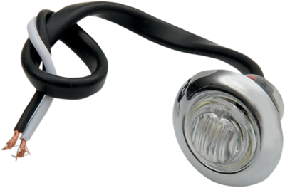 Pro One Amber LED Clear Lens Chrome Mini Marker Accent Light Harley Davidson - Image 1 of 3