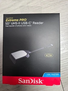 BRAND NEW SanDisk Extreme PRO SD Card USB-C Reader (sddr409a46) - Picture 1 of 3