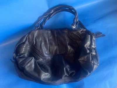 Andrew Marc Dark Brown Leather Shoulder Handbag Zipper Close  Pre-Owned - Image 1 of 4