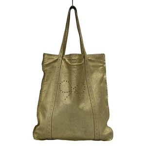Auth Anya Hindmarch - Gold Leather Tote Bag - Picture 1 of 11