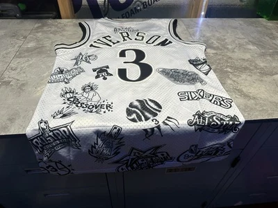 Camiseta deportiva para hombre Philadelphia 76ers Allen Iverson Mitchell & Ness tatuaje swingman LG Foto 1 de 4