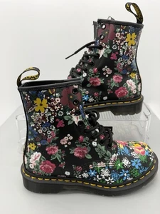 Botas de Cuero Floral Dr. Martens Pascal 1460 Negras Multicolor Talla 5 Nuevas sin Caja - Imagen 1 de 11