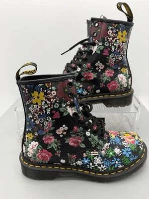Botas de Cuero Floral Dr. Martens Pascal 1460 Negras Multicolor Talla 5 Nuevas sin Caja Foto 1 de 4