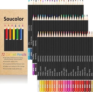 Lápices de colores Soucolor 72 colores para libros para colorear para adultos, nueva caja abierta - Imagen 1 de 9