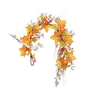 Leaf Pumpkin Vine Garland Artificial Silk Cloth 100cm Decoration for Halloween - Picture 1 of 9