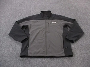 North Face Jacket Men L Gray Fleece Lined Softshell Outdoors Hiking Tech Camping - Picture 1 of 14