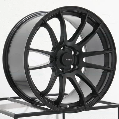 19x9.5 AVID1 AV20 5x114.3 35 Matte Black Wheels Rims Set(4) 73.1 - Image 1 of 4