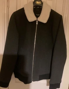 Men's Abercrombie and Fitch Herringbone  Wool-Blend Aviator Jacket XL - Picture 1 of 8