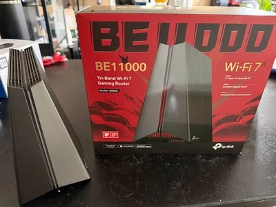 TP-Link Tri-Band BE11000 Wi-Fi 7 Gaming Router Archer GE650 Black/Red - Image 1 of 2