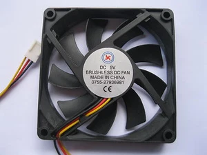 2 pcs Brushless DC Cooling Fan 9 Blade 5V 8015S 3 Wire Sleeve Bearing 80x80x15mm - Picture 1 of 2