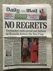 Daily Mail Newspaper 26th December 1991 Mikhail Gorbachev Resigns