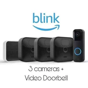 Blink Outdoor HD Security 3 Camera System + Sync Module + Video Doorbell - NEW - Picture 1 of 8