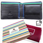 Mens Soft Leather Wallet Black RFID Designer Quality VISCONTI New in Box BD10