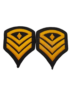 Conjunto de 2 parches de brazo bordados dorados con insignia del ejército militar primer sargento - Imagen 1 de 1