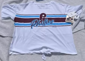 Women’s Philadelphia Phillies WEAR by Erin Andrews White Front Tie T-shirt XXL - Picture 1 of 9