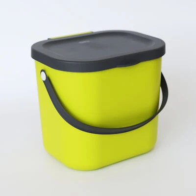 ROTHO Müll Eimer Küche Mülltrennung Kunststoff 6 Liter Bio Rest Abfall grün neu - Bild 1 von 3