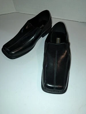 Zapatos de vestir Stacy Adams Nate 412498-01 negros de imitación de cuero sin cordones para niños 6M Foto 1 de 4