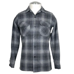 Camisa de Tablero Pendleton 100% Lana Gris Sombra Cuadros Original Extra Pequeña Sin Agujeros - Imagen 1 de 7