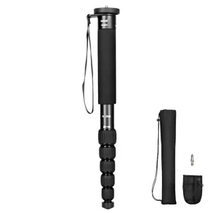 Camera Monopod Compact Portable Unipod Stand Aluminum Alloy 6-Section - Black - Picture 1 of 6