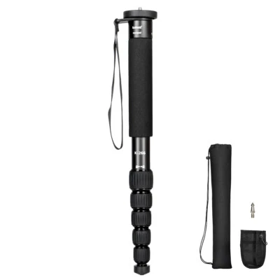 Camera Monopod Compact Portable Unipod Stand Aluminum Alloy 6-Section - Black - Image 1 of 4