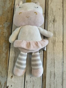 Living Textiles Kenzie Unicorn Plush Baby Rattle Knit Pink White Gold 16” - Picture 1 of 6