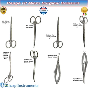 Iris Surgical Scissor Goldman Fox Tissue Dissecting Micro Noyes Lagrange Scisors - Picture 1 of 22