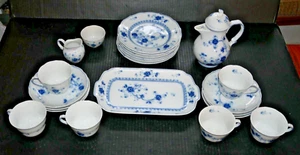 Sigma Victoria Blue Teekanne Tablett Zuckermilch 6 Tassen Untertassen Teller c1950er - Bild 1 von 19