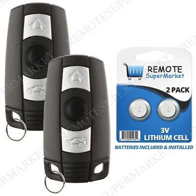 Replacement for 2006-11 BMW 3 Series 323 325 328 330 i xi Ci Remote Key Fob Pair - Image 1 of 4