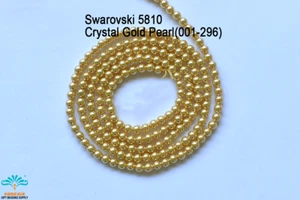 3mm Austria Swarovski #5810 Crystal  Gold Pearl 001-296 - Picture 1 of 1