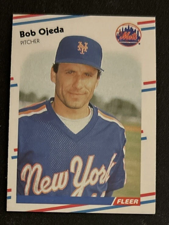 1988 Fleer Bob Ojeda Baseball Card #147 Mets Pitcher VG O/C - Image 1 of 2
