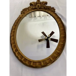 Antique Vintage Wood Gold Giltwood Framed Mirror with Flower Accents. - Picture 1 of 15
