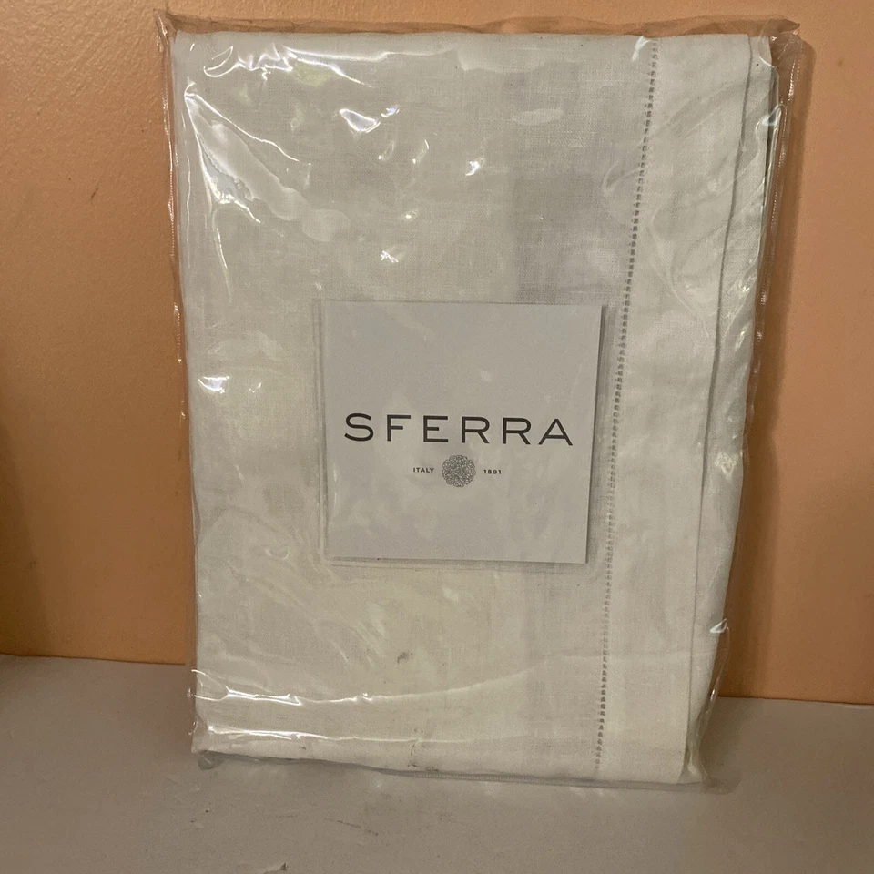 Sferra 902 Festival Table Runner 15 x 108 in Linen White @ - Image 1 of 4