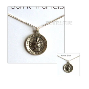 Dogeared Oxidized Sterling Silver Saint Francis Love of Nature Necklace Boxed NW - Imagen 1 de 5