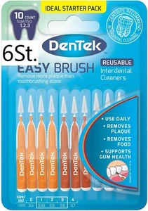 6X DenTek Easy Brush Multi-Size Pack of 10-4 x ISO1 0.45, 3 x ISO2 0.5, ISO3 0.6 - Bild 1 von 2