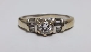 Estate Vintage 18K White Gold Diamond .20Ct Wedding/Engagment Ring - Sz 6 - 3.1G - Picture 1 of 7