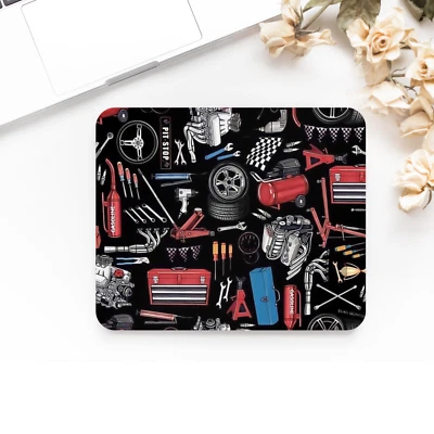 Printed Mechanics Tools Anti - Slip desk mouse mat. Laptop, Office, Ipad, PC,  - Image 1 of 2