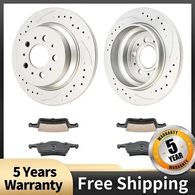 Rotores de freno ranurados perforados traseros 288 mm + pastillas de cerámica para Volvo S60 XC70 V70 Foto 1 de 4