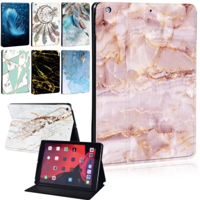 Marble Tablet Leather Stand Cover Case For Apple iPad 23456789/Mini 12345 +Pen - Image 1 of 4