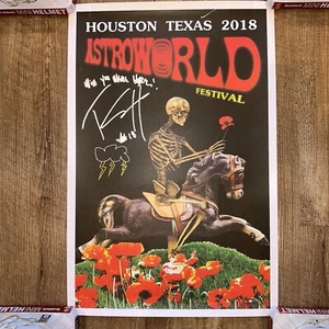 Travis Scott Autographed Astroworld Music Festival 2018 Poster 16x24 Signed VIP - Picture 1 of 5