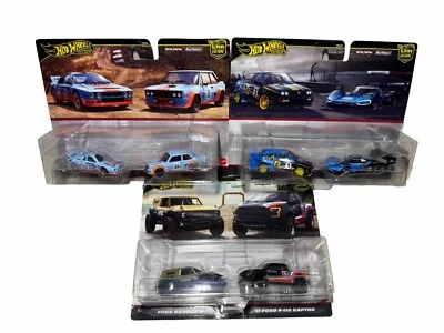 Hotwheels Premium Twin Pack Gulf Lancia Rally Fiat Ford Bronco VW Jetta VW ID Lote Foto 1 de 4