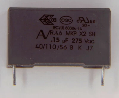 KEMET Entstörkondensator X2 0,15µF 275 V~MKP-Folien Kondensator Netzfilter 0,15uF RM22